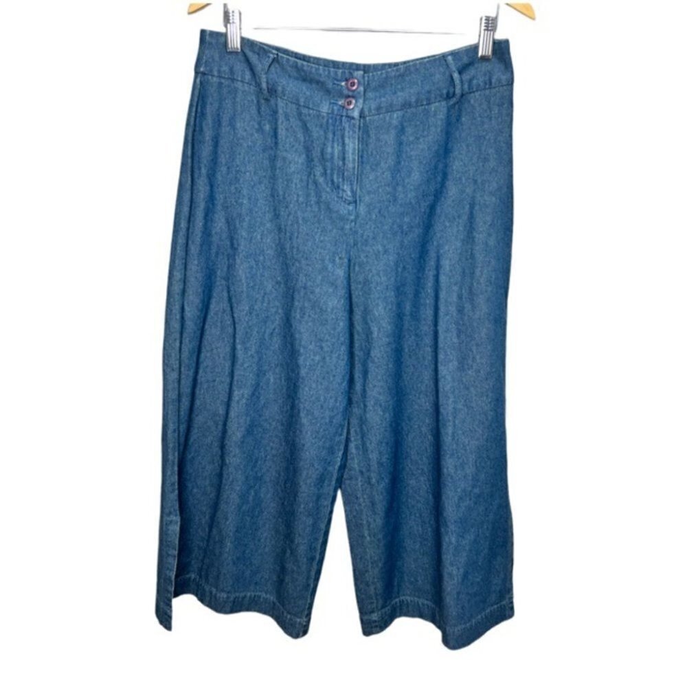 Vintage High Rise Wide  Leg Denim Capris size 8